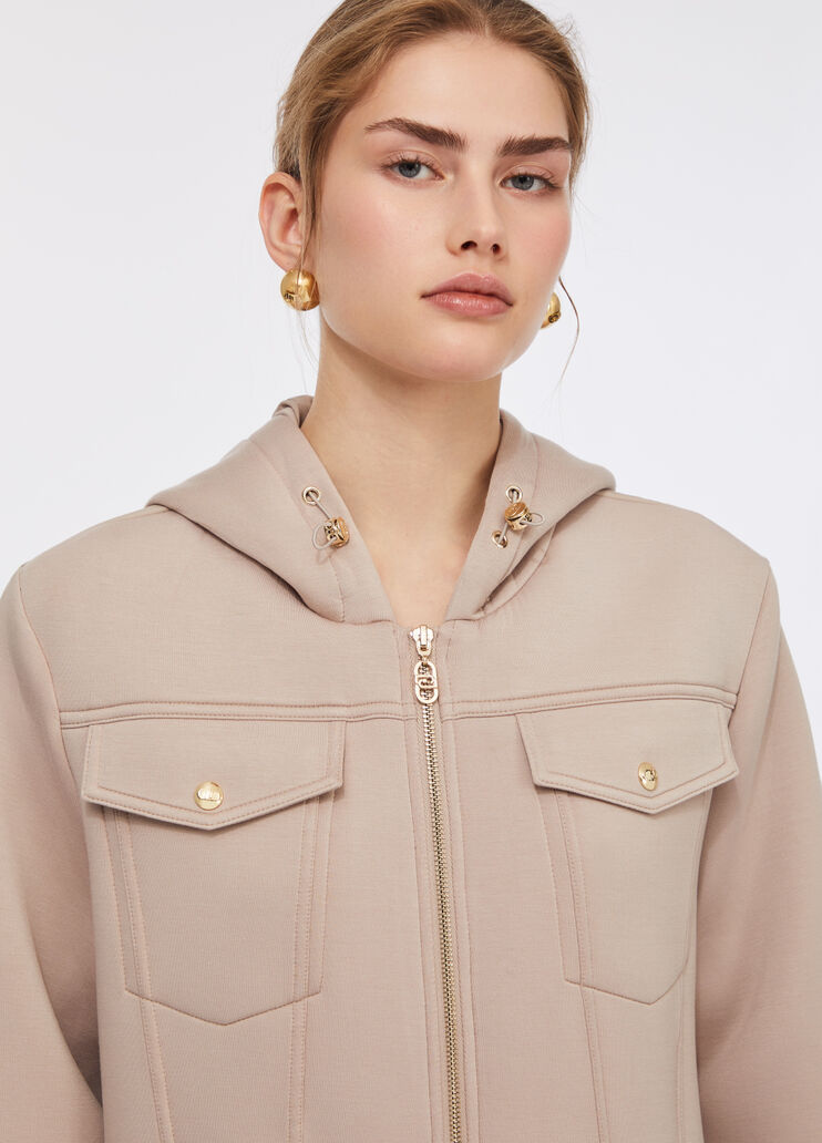 Scuba and nylon jacket champagne Liu Jo - large image number 4