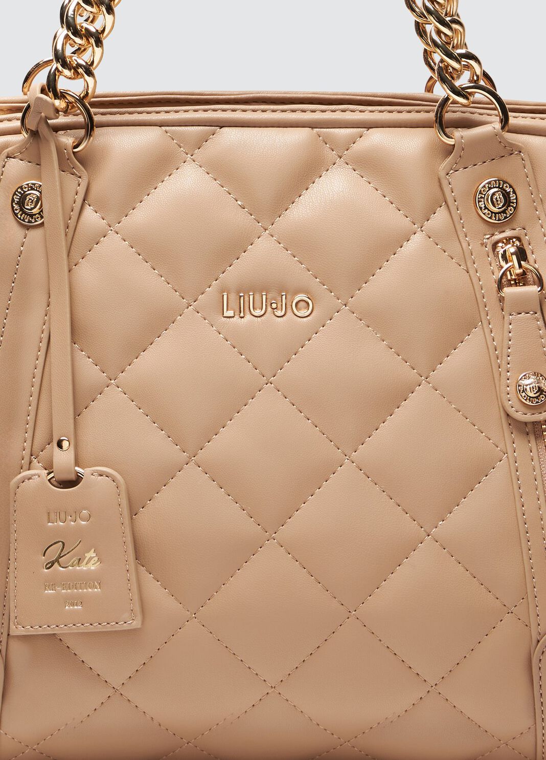 Medium quilted tote bag with charm pink Liu Jo - large image number 5