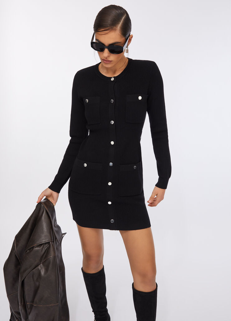 Abito in maglia con spalline imbottite nero Liu Jo - medium Abito in maglia con spalline imbottite nero Liu Jo - medium