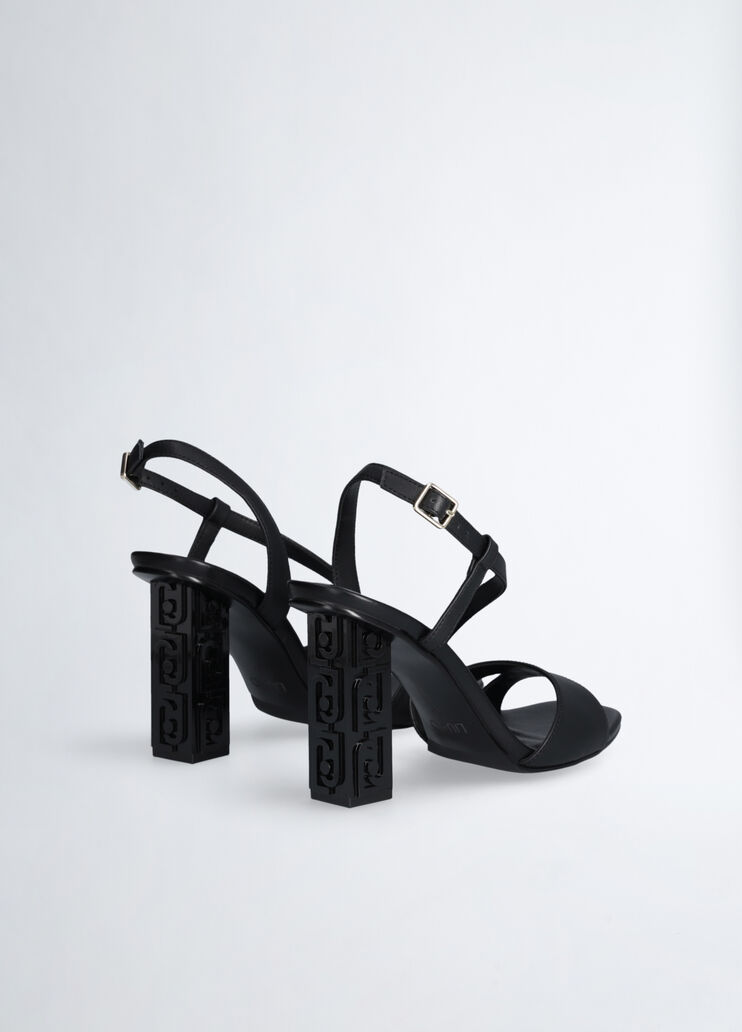 Sandals with branded heel black Liu Jo - large image number 2 Sandals with branded heel black Liu Jo - large image number 2