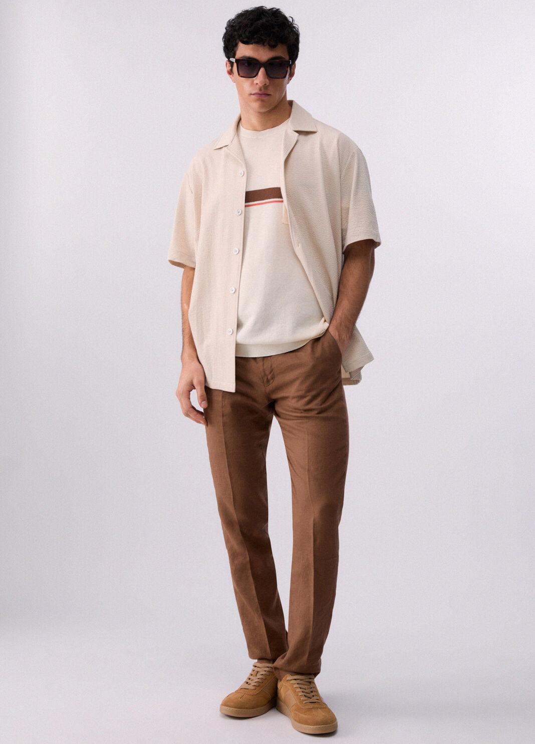 100% linen trousers cognac Liu Jo - large image number 5