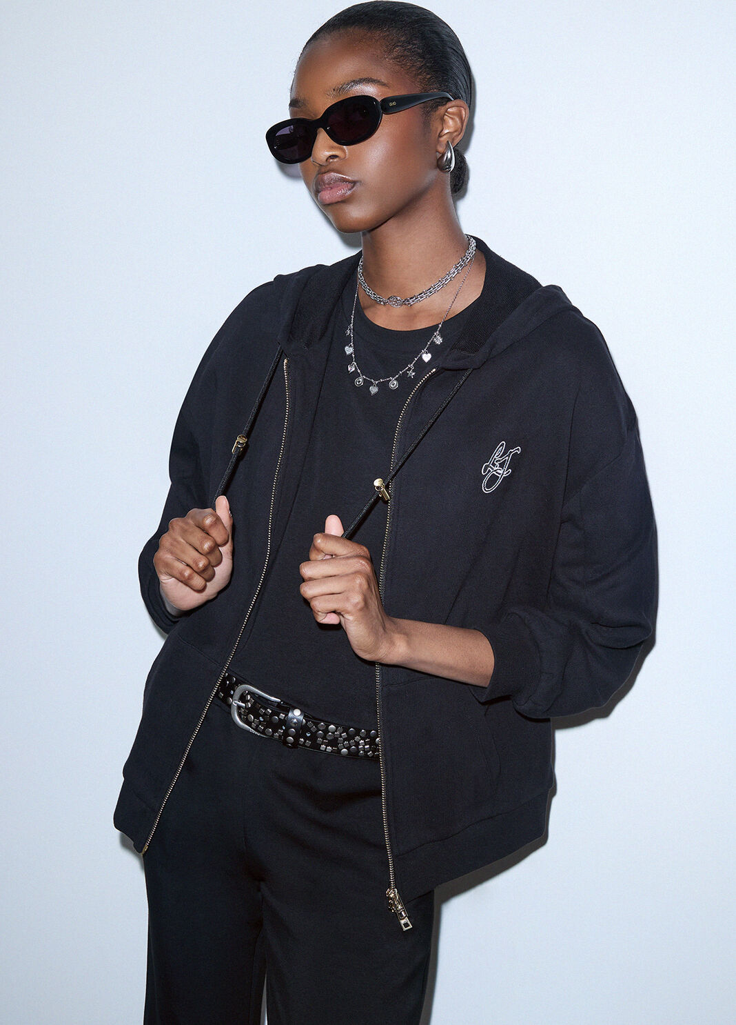 Hoodie with Zip and Hood black Liu Jo - large image number 3