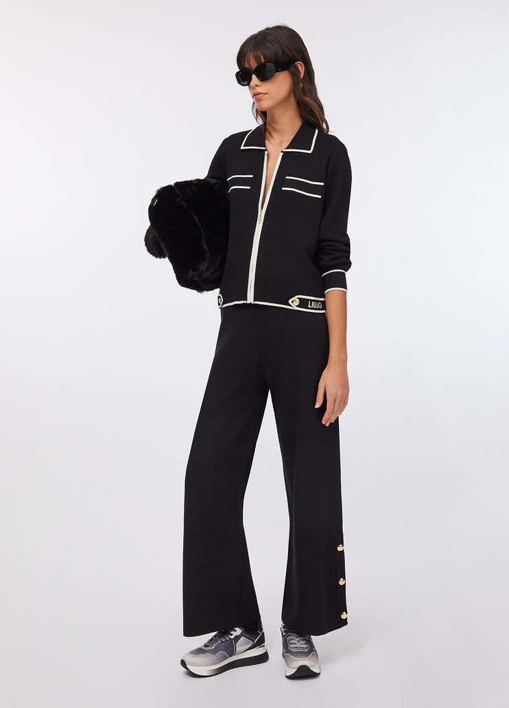 Cardigan long avec zip noir Liu Jo - large image number 5