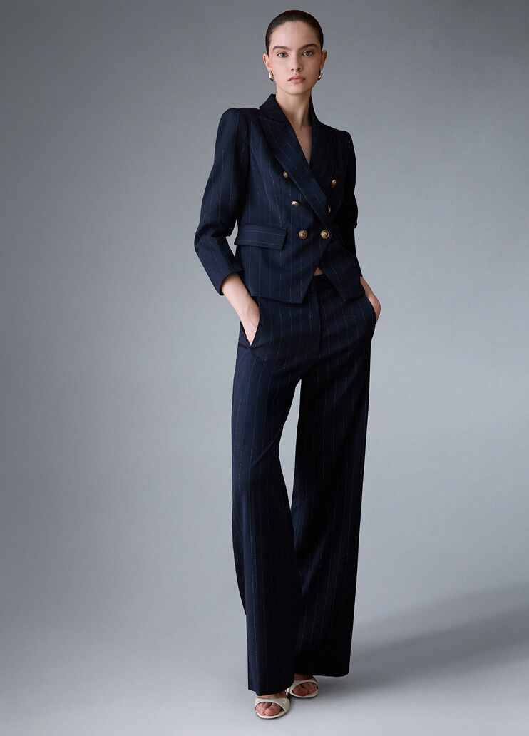 Pinstripe Straight Pants blue pinstripe Liu Jo - medium