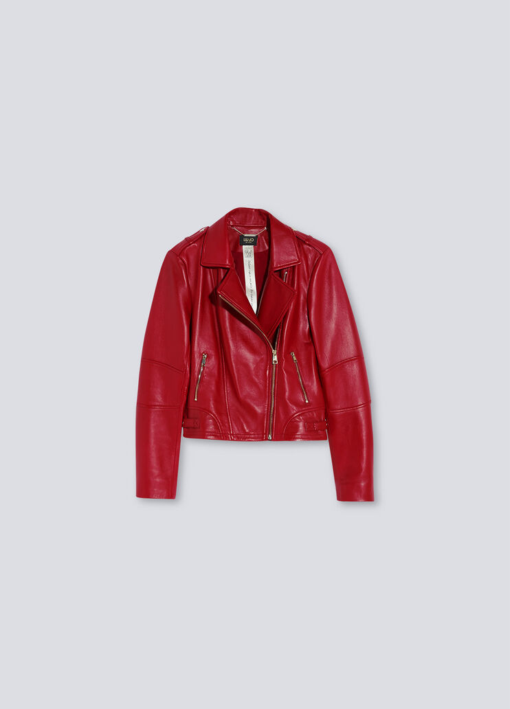 Leather jacket scarlet red Liu Jo - large image number 4 Leather jacket scarlet red Liu Jo - large image number 4
