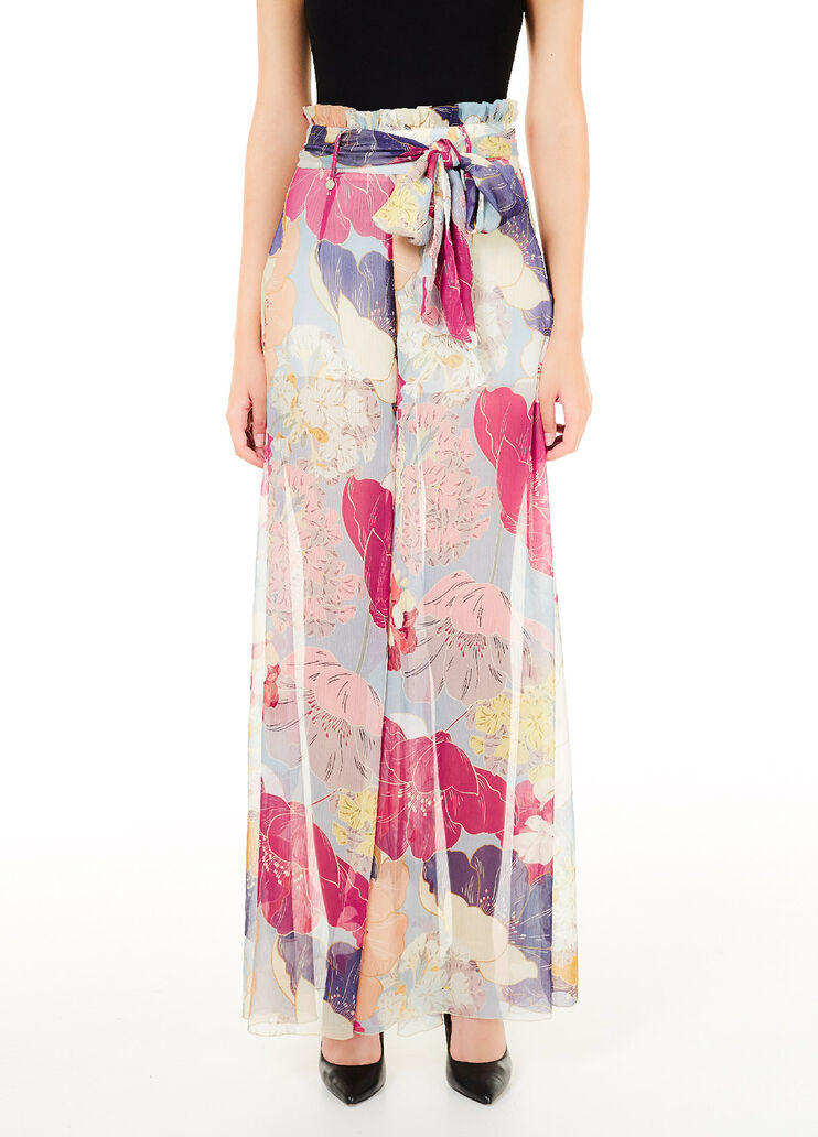 Palazzo trousers with print Floral Liu Jo - large image number 0 Palazzo trousers with print Floral Liu Jo - large image number 0