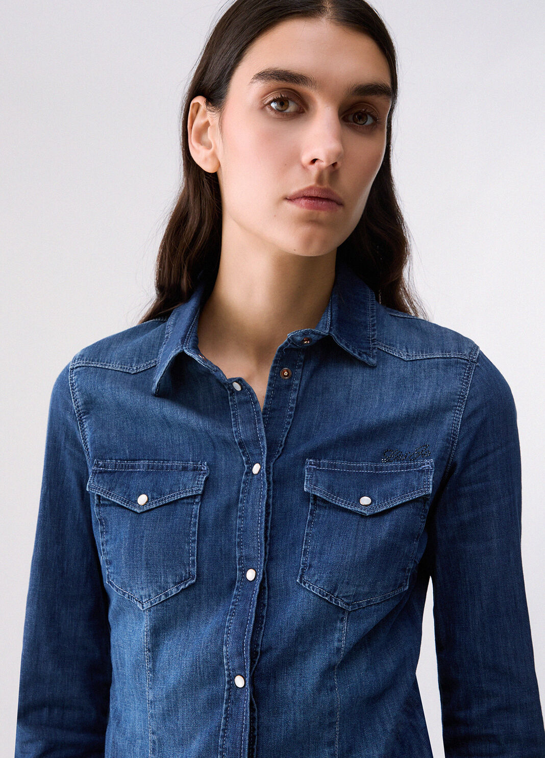 Denim shirt with embroidery blue denim Liu Jo - large image number 2