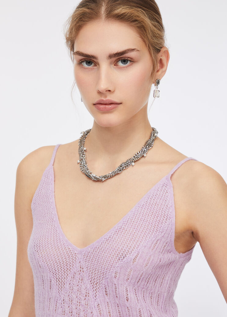 Wool and alpaca top lilac Liu Jo - medium