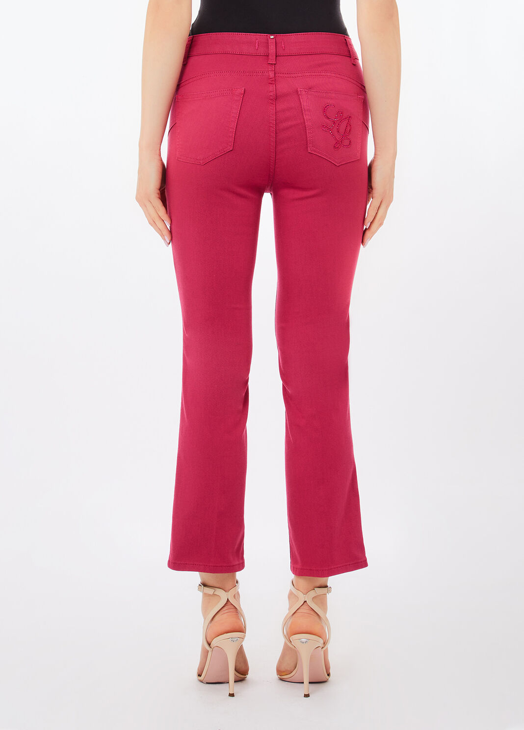 High-rise cropped trousers pink Liu Jo - large image number 1