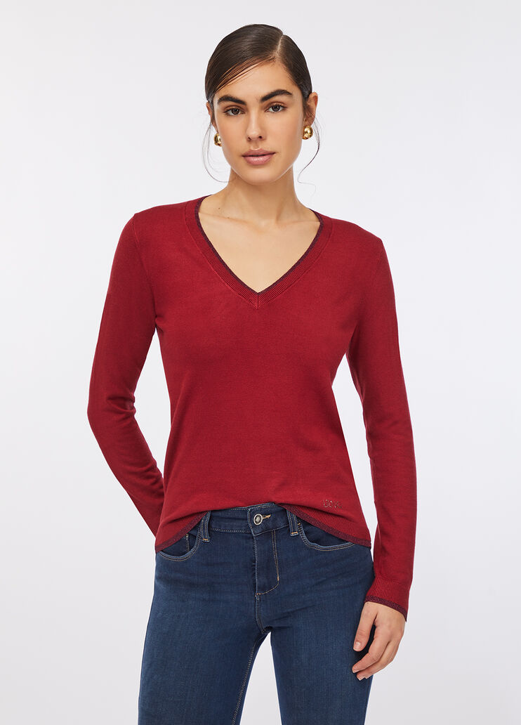 V-neck jumper red Liu Jo - large image number 0