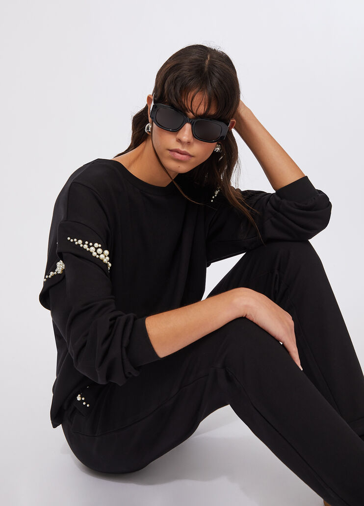 Sweatshirt with maxi beads black Liu Jo - large image number 4
