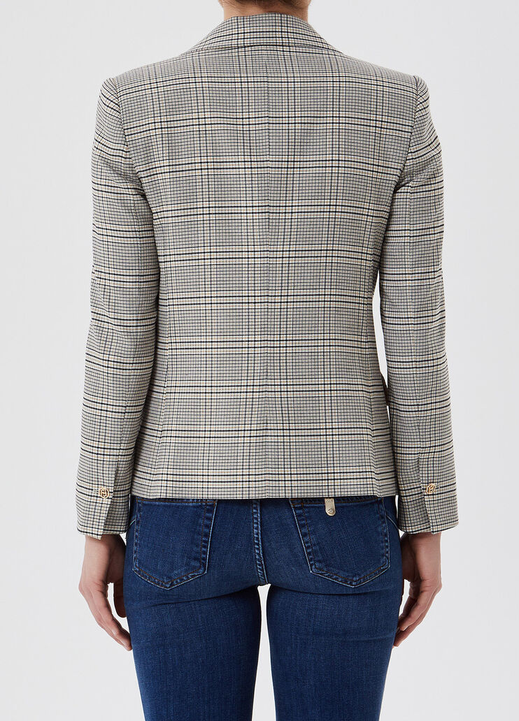 Double-breasted blazer natural check Liu Jo - large image number 1