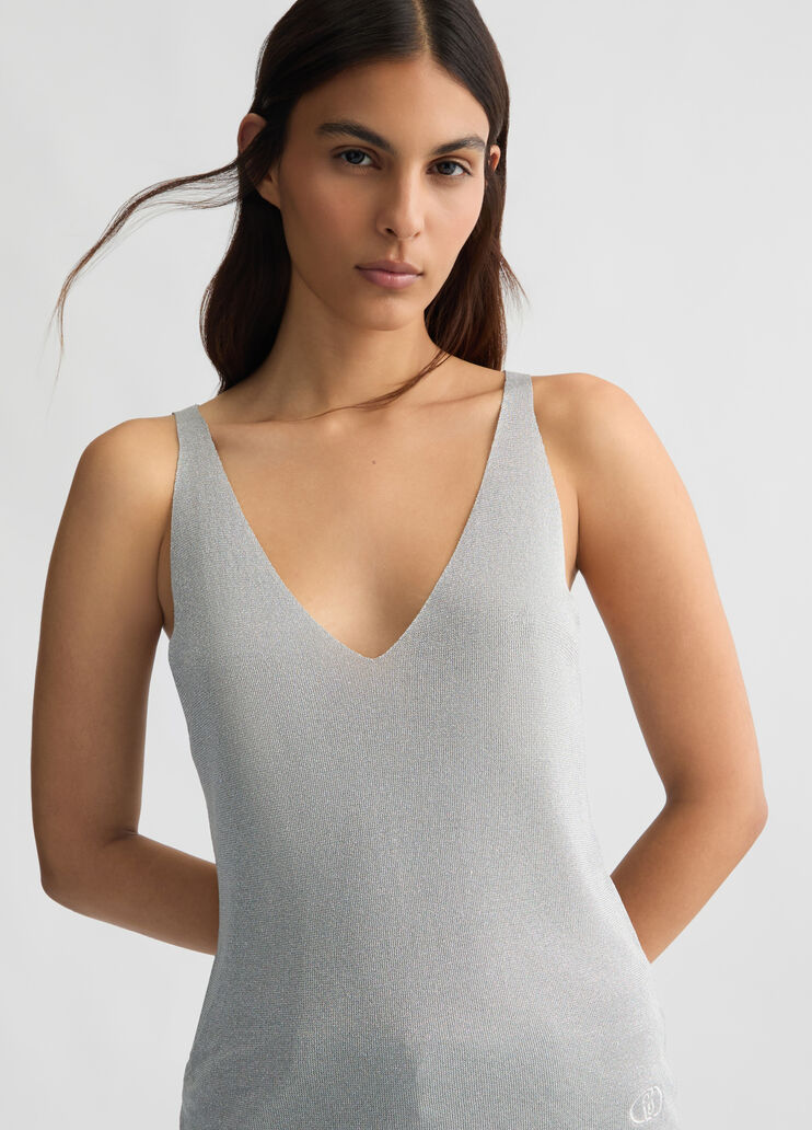 Lurex® knit top silver tone Liu Jo - large image number 2 Lurex® knit top silver tone Liu Jo - large image number 2