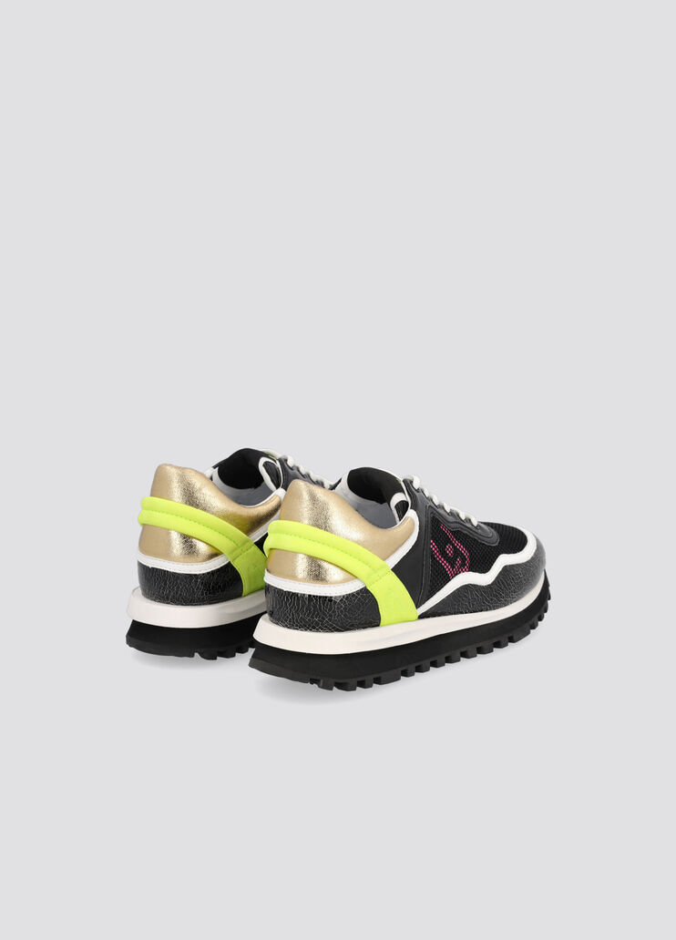 Sneakers en cuir effet craquelé noir Liu Jo - large image number 2 Sneakers en cuir effet craquelé noir Liu Jo - large image number 2