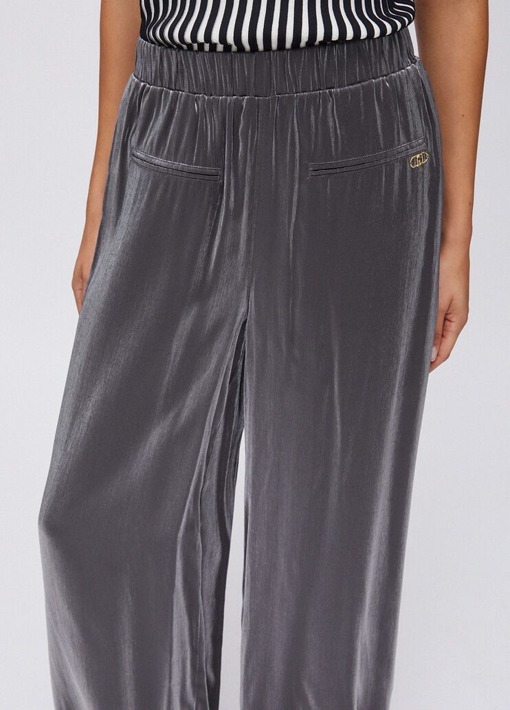 Pantalon lamé évasé gris Liu Jo - large image number 4