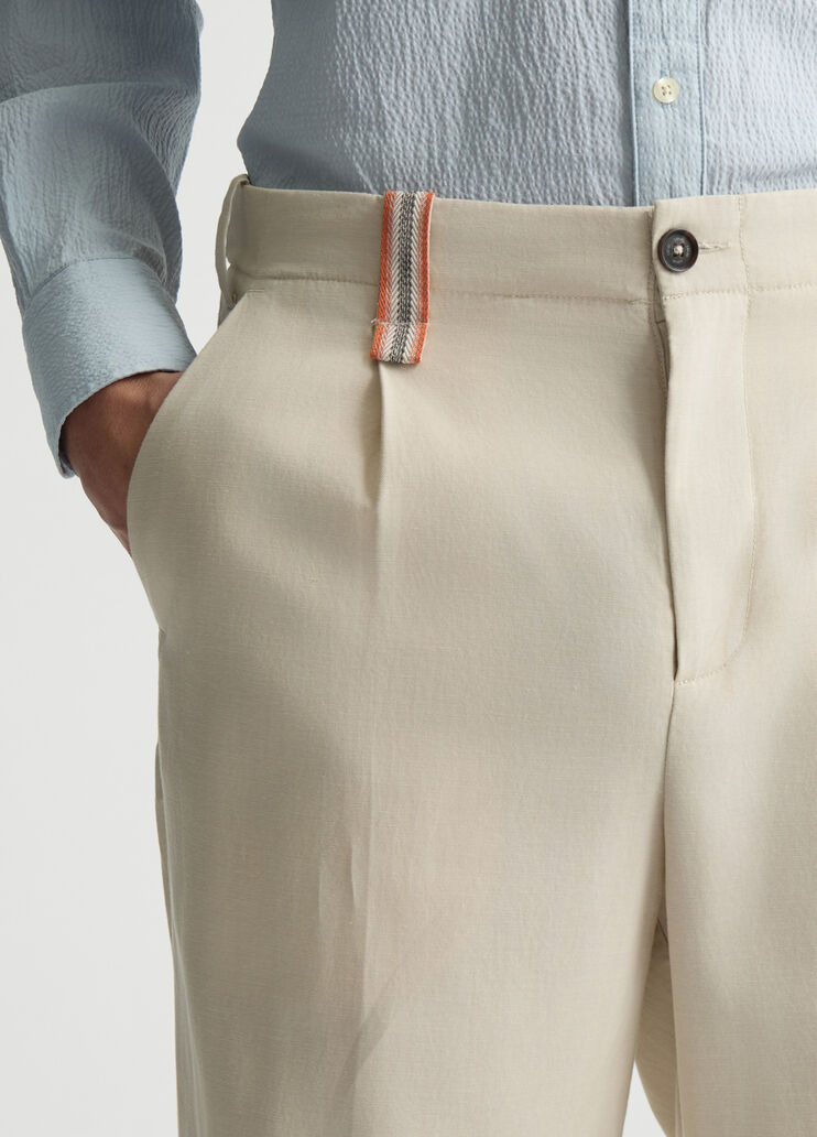 Linen-blend jacquard trousers light grey Liu Jo - large image number 2 Linen-blend jacquard trousers light grey Liu Jo - large image number 2