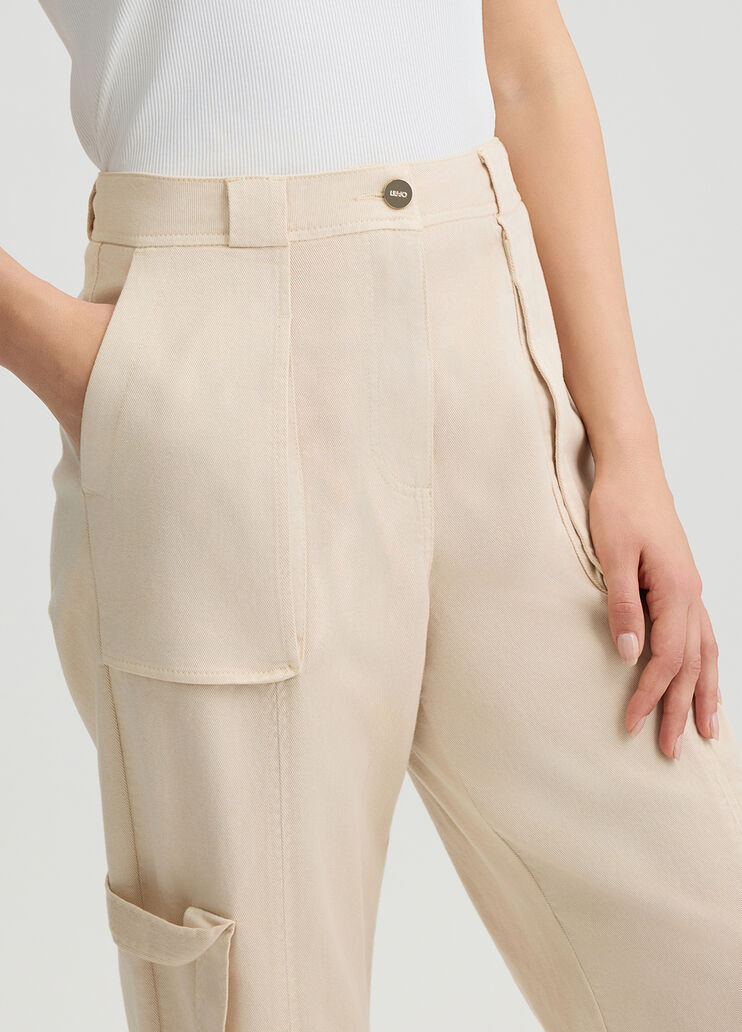 Worker trousers cream Liu Jo - large image number 2 Worker trousers cream Liu Jo - large image number 2