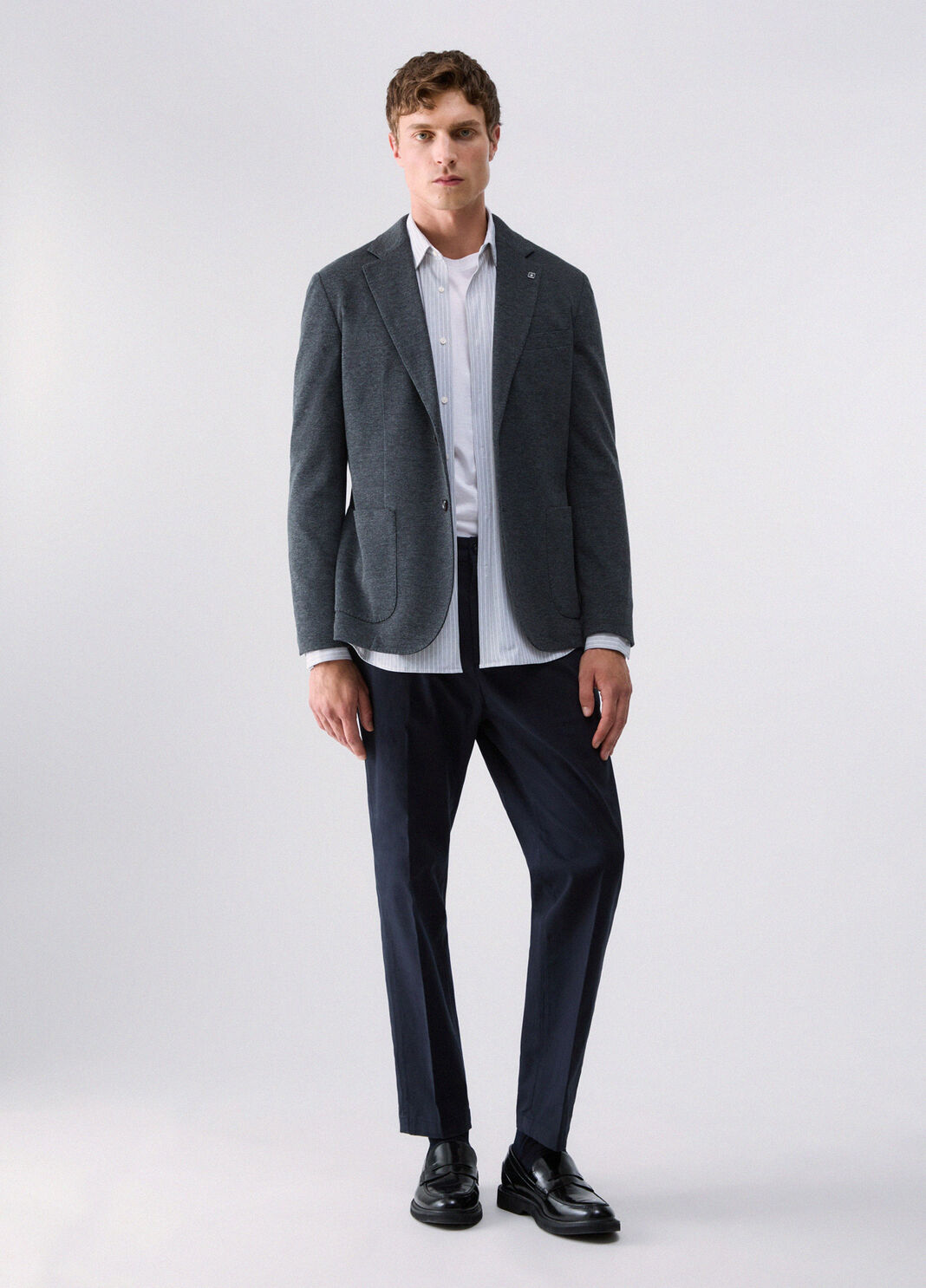 Jacket in piqu&eacute; jersey dark grey Liu Jo - large image number 5