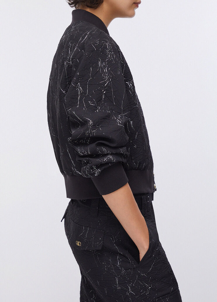 Bomberjacke in Wrinkle-Optik schwarz Liu Jo - medium