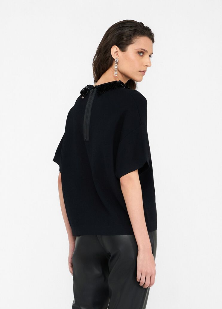Jumper with sequins black Liu Jo - large image number 1 Jumper with sequins black Liu Jo - large image number 1