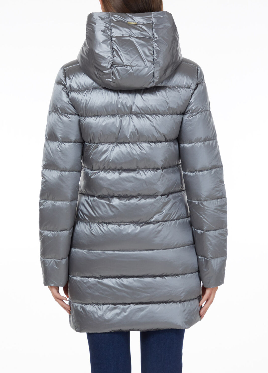 Longline down jacket with hood Grey Liu Jo - large image number 1