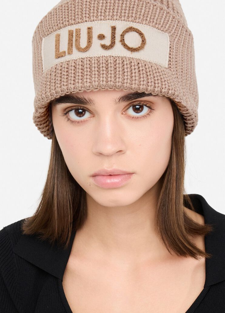 Beanie hat with logo dark grey Liu Jo - medium Beanie hat with logo dark grey Liu Jo - medium