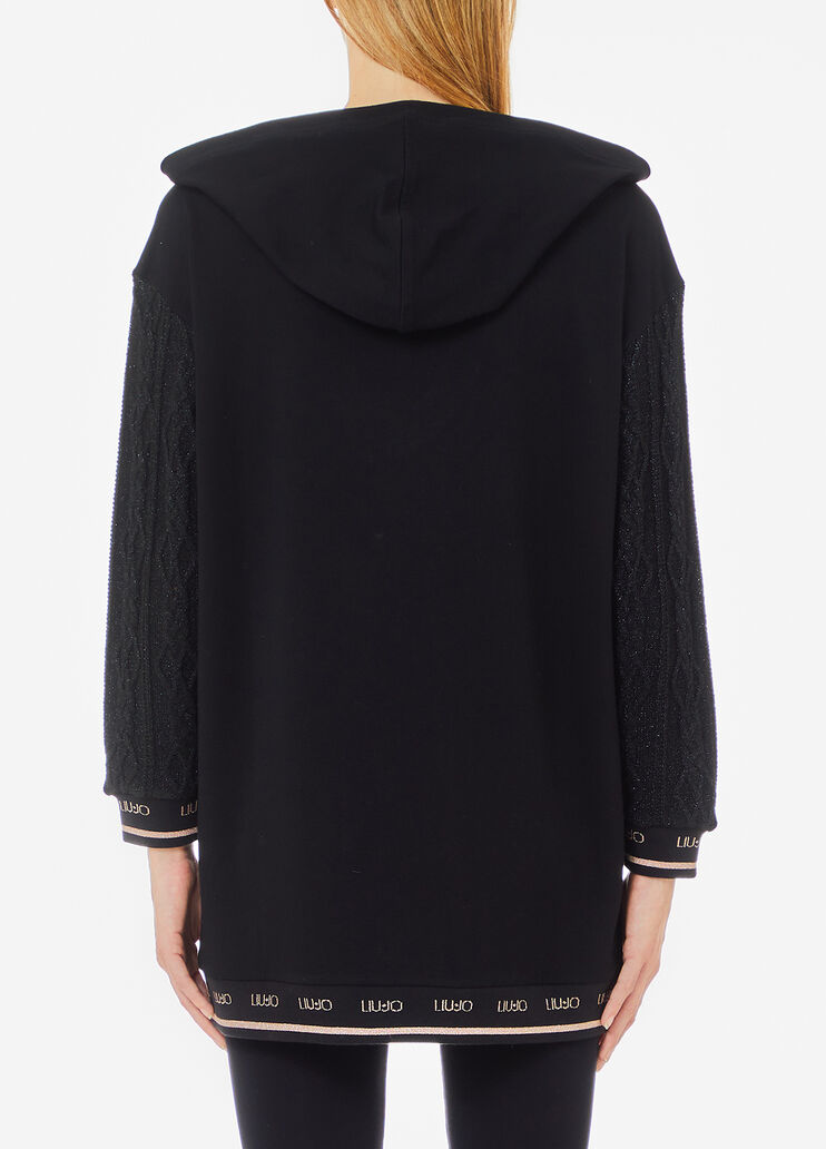 Sweat-shirt à capuche noir Liu Jo - large image number 1 Sweat-shirt à capuche noir Liu Jo - large image number 1