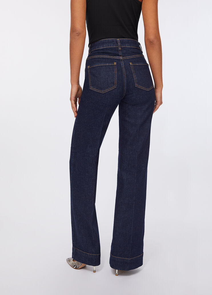 Flared cotton jeans dark blue denim Liu Jo - large image number 1 Flared cotton jeans dark blue denim Liu Jo - large image number 1