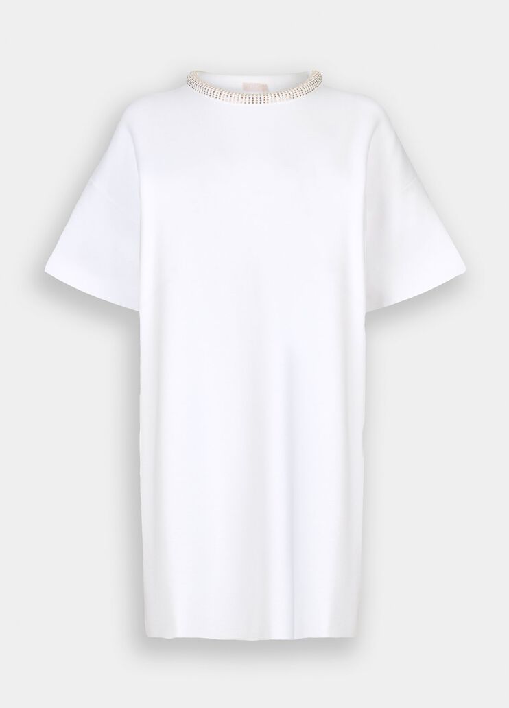 Abito corto in maglia bianco lana Liu Jo - large image number 6 Abito corto in maglia bianco lana Liu Jo - large image number 6