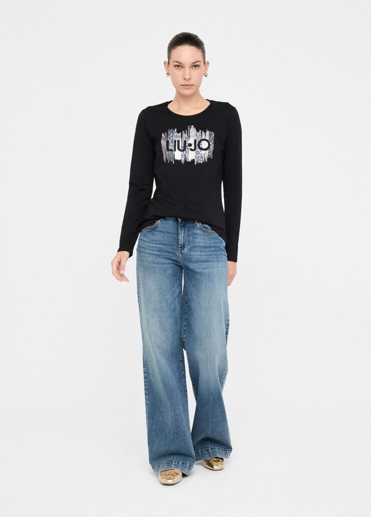 Long-sleeved T-shirt black Liu Jo - large image number 5 Long-sleeved T-shirt black Liu Jo - large image number 5