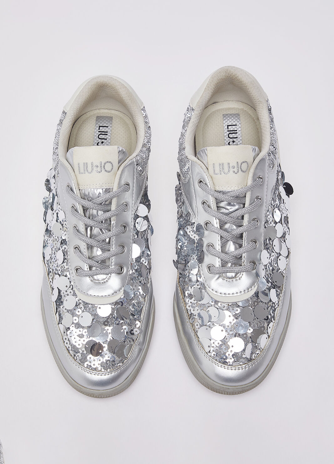 Кроссовки с крупными пайетками серебристый Liu Jo - large image number 4