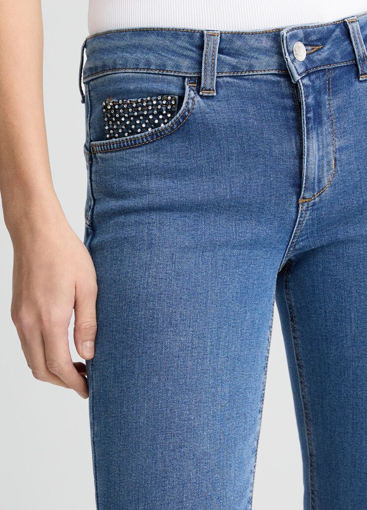 Slim jeans with gemstones Blue denim Liu Jo - medium Slim jeans with gemstones Blue denim Liu Jo - medium