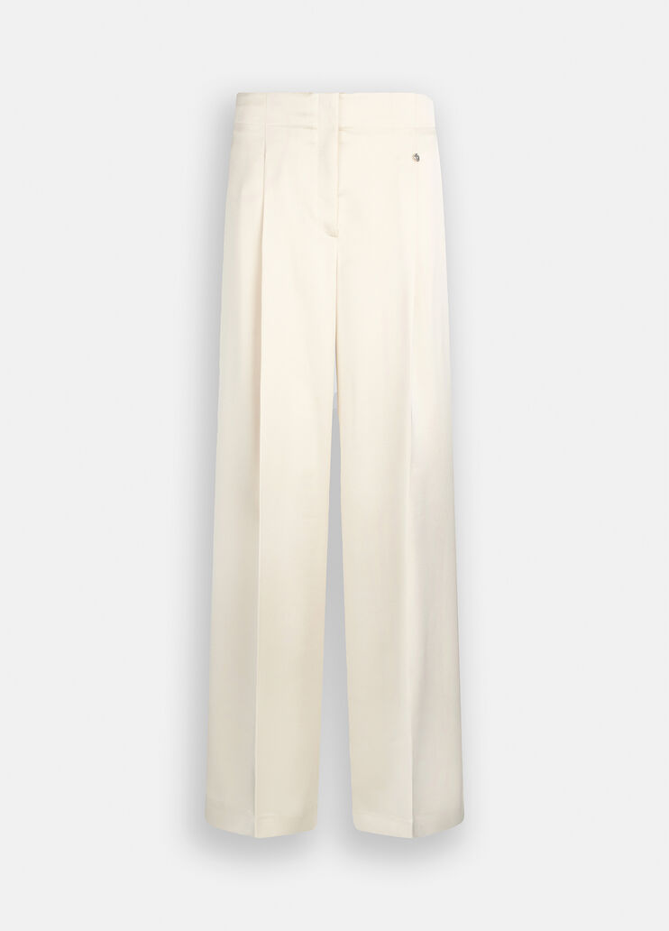 Satin palazzo trousers ivory Liu Jo - large image number 6
