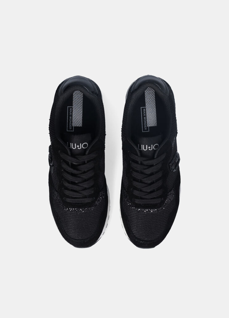 Glitter-Sneaker mit Mesh Schwarz Liu Jo - large image number 4