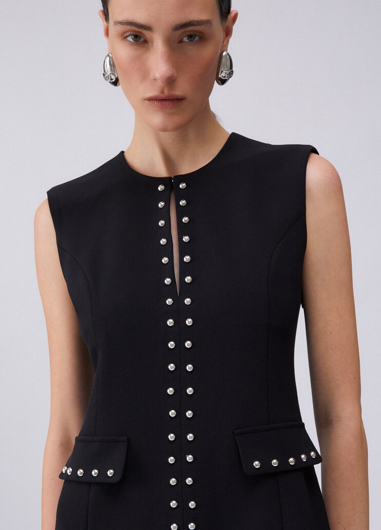 Vestido corto con tachuelas negro Liu Jo - large image number 4