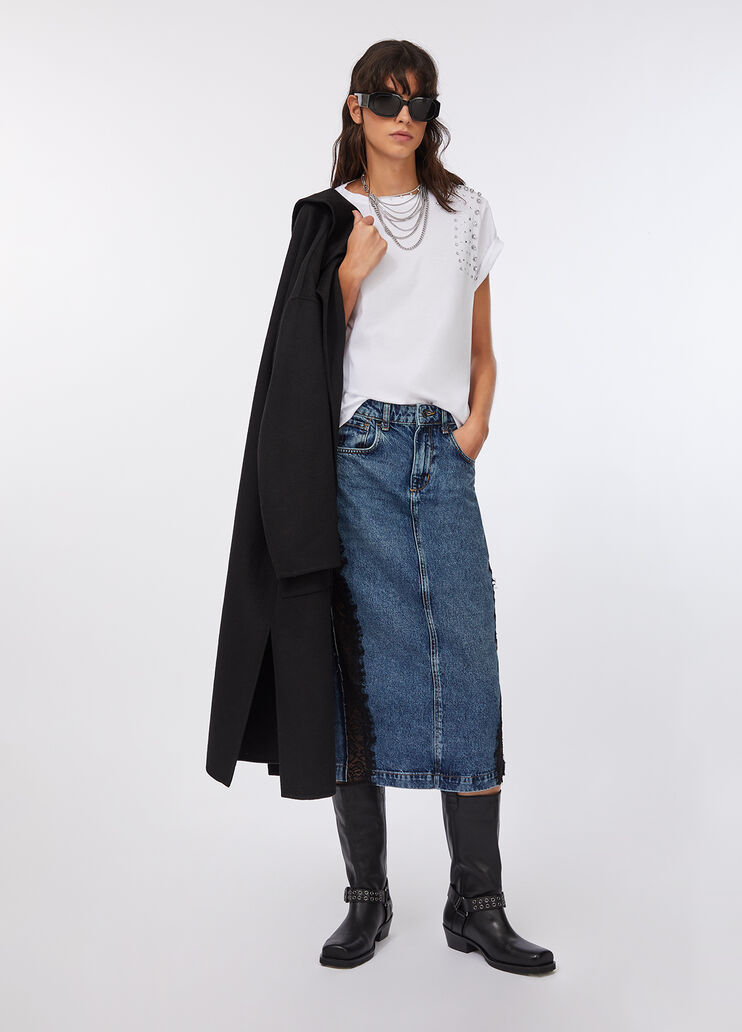 T-shirt with jewel embroidery white Liu Jo - large image number 5