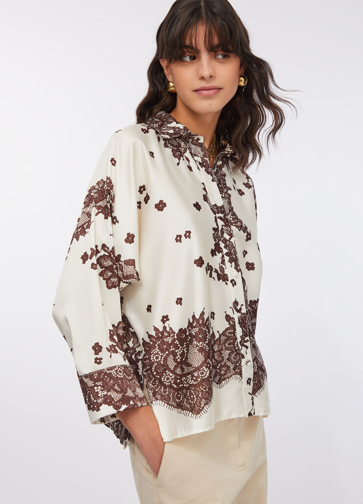 Рубашка из принтованного твила коричневый Liu Jo - medium