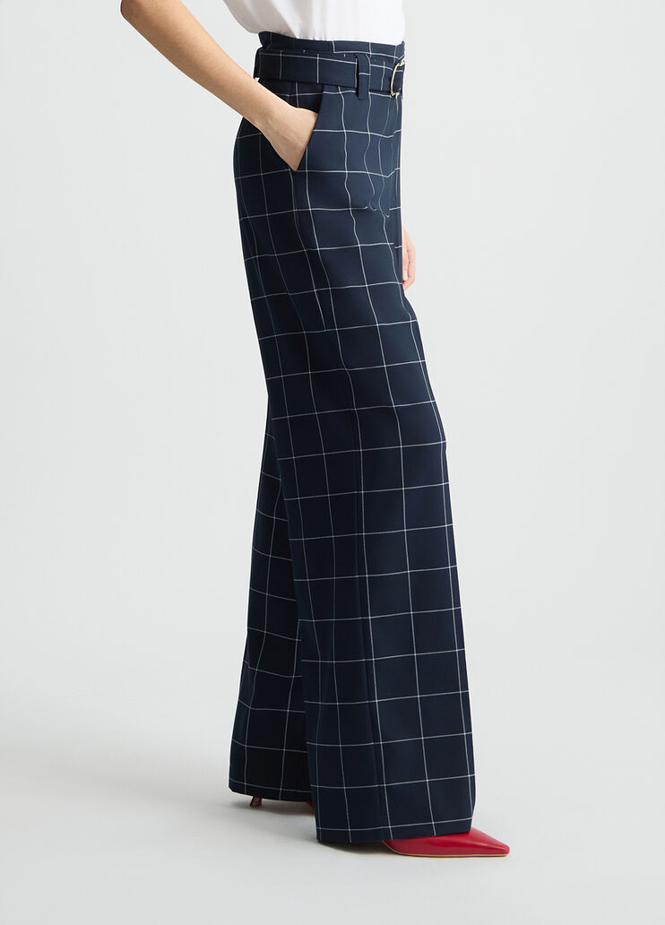 High-rise check trousers blue Liu Jo - large image number 4