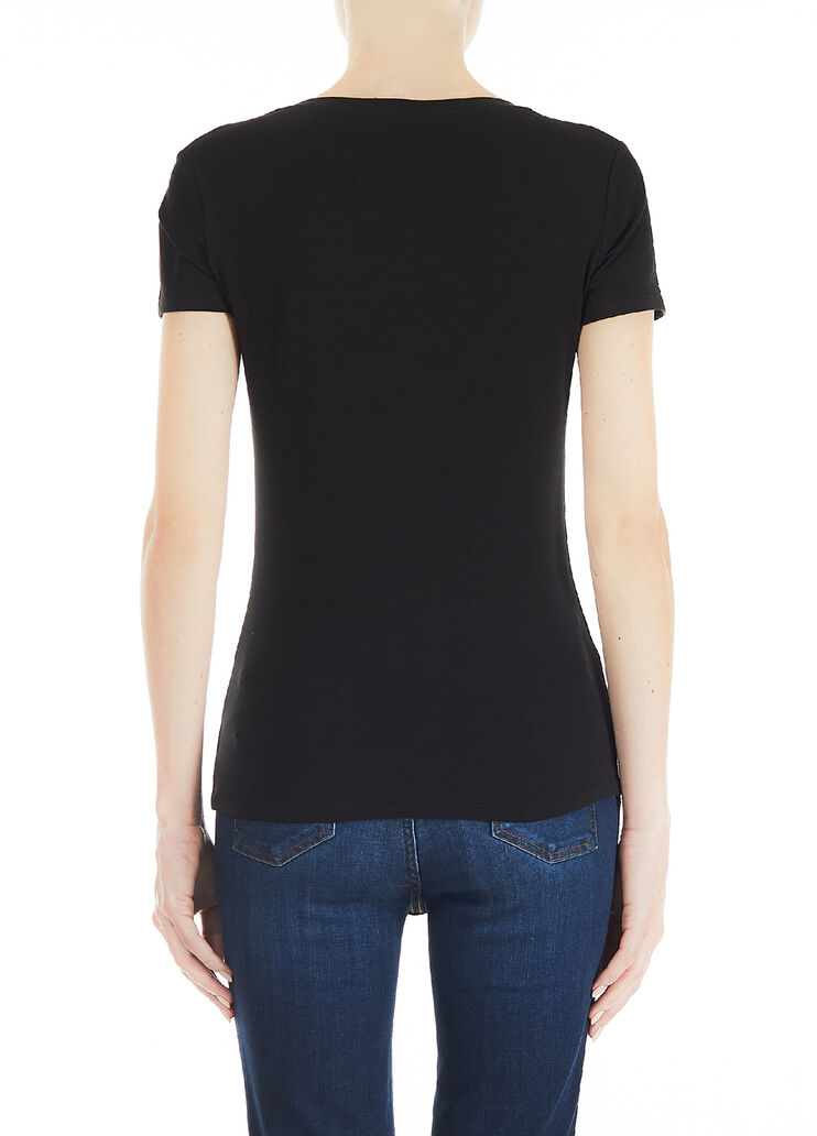 T-shirt with print and appliqués Black Liu Jo - large image number 1 T-shirt with print and appliqués Black Liu Jo - large image number 1