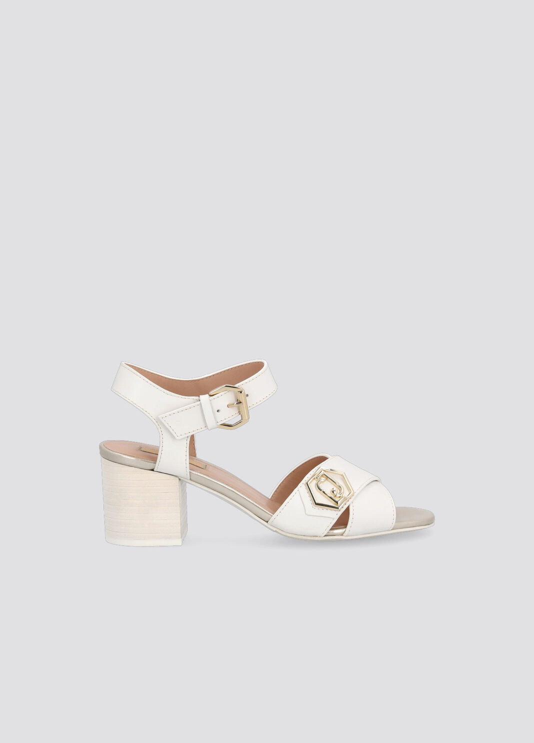 Sandales en cuir &agrave; talons larges blanc Liu Jo - large image number 0