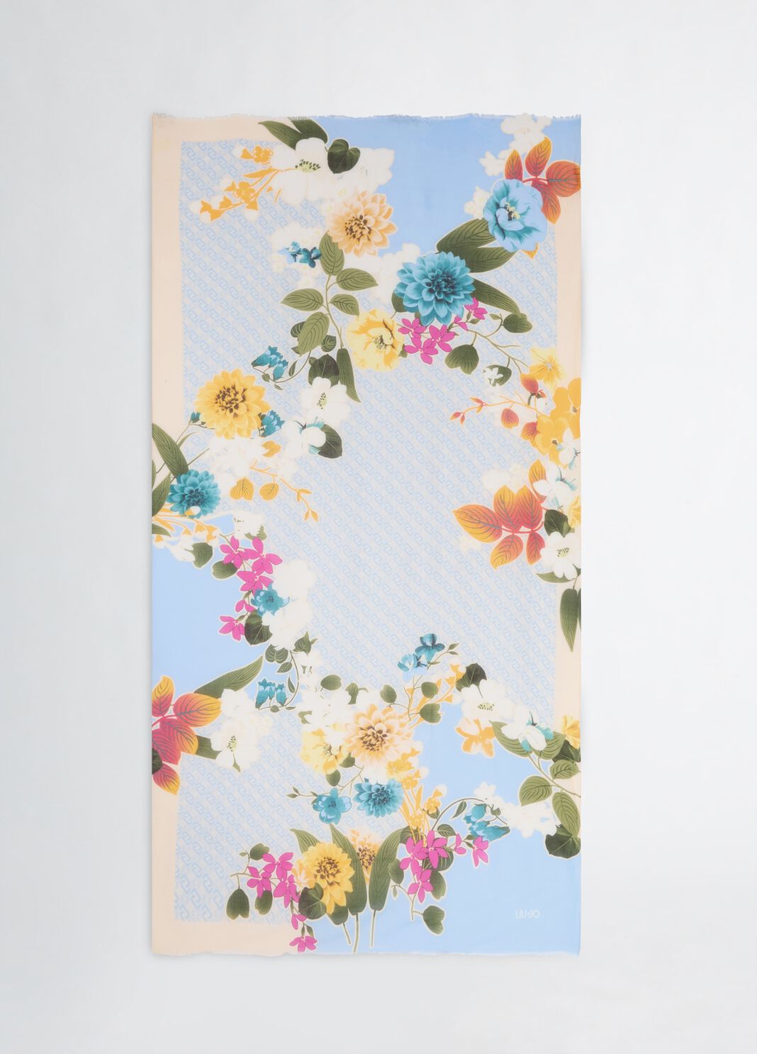Shawl with floral print sky blue Liu Jo - large image number 3