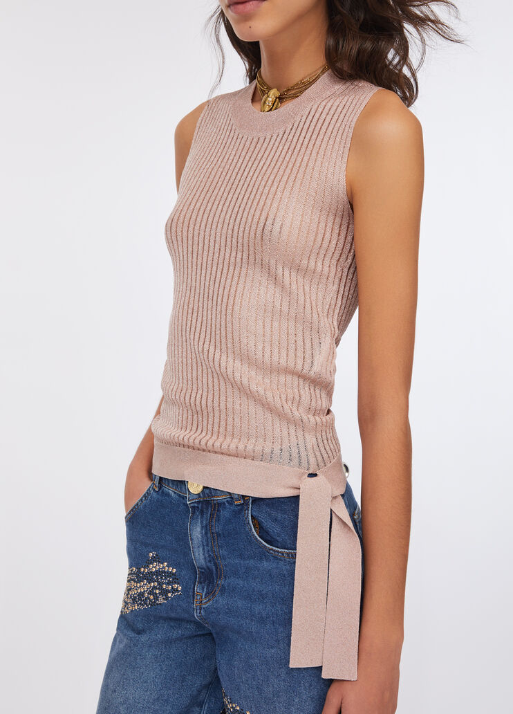 Lurex® knit top light pink Liu Jo - large image number 3