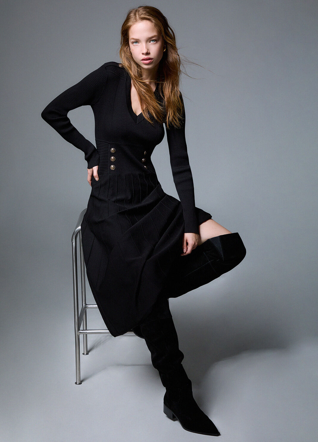 Midikleid aus Strick schwarz Liu Jo - large image number 2