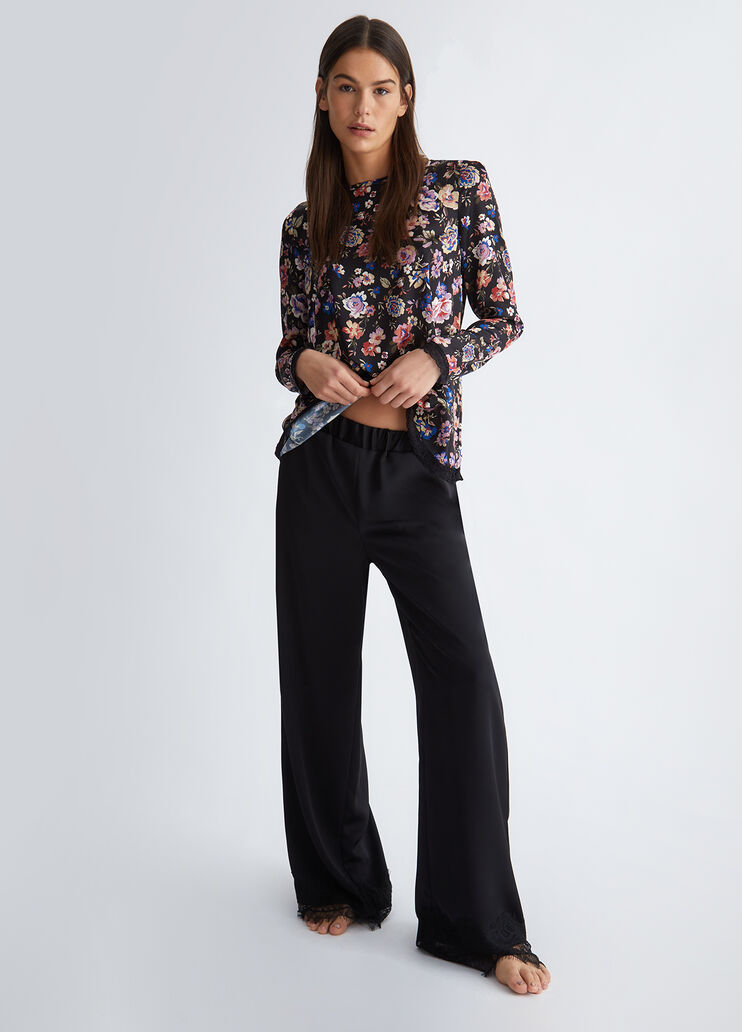 Floral blouse floral black Liu Jo - look Floral blouse floral black Liu Jo - look