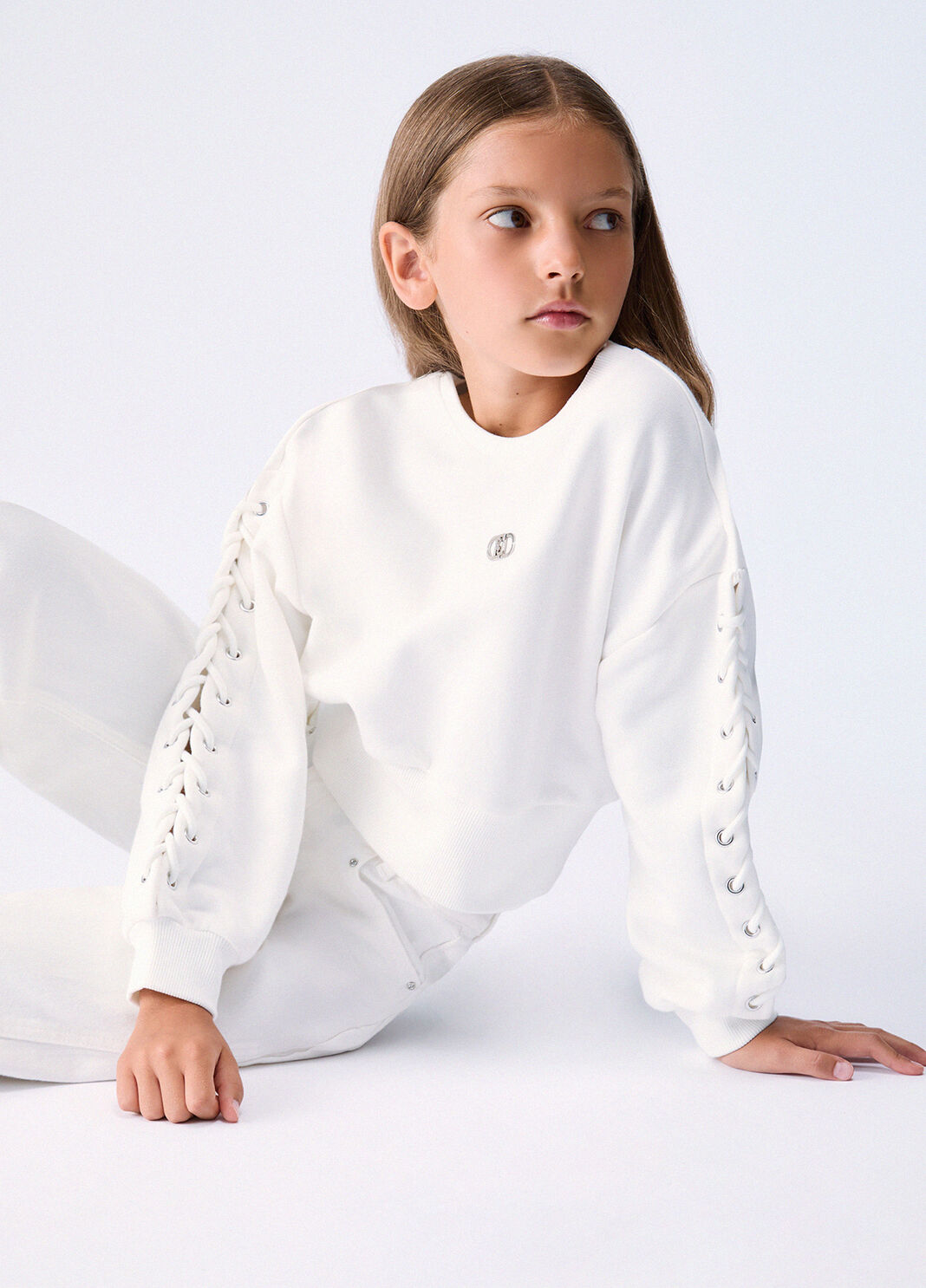 Sweatshirt with laces white Liu Jo - large image number 0