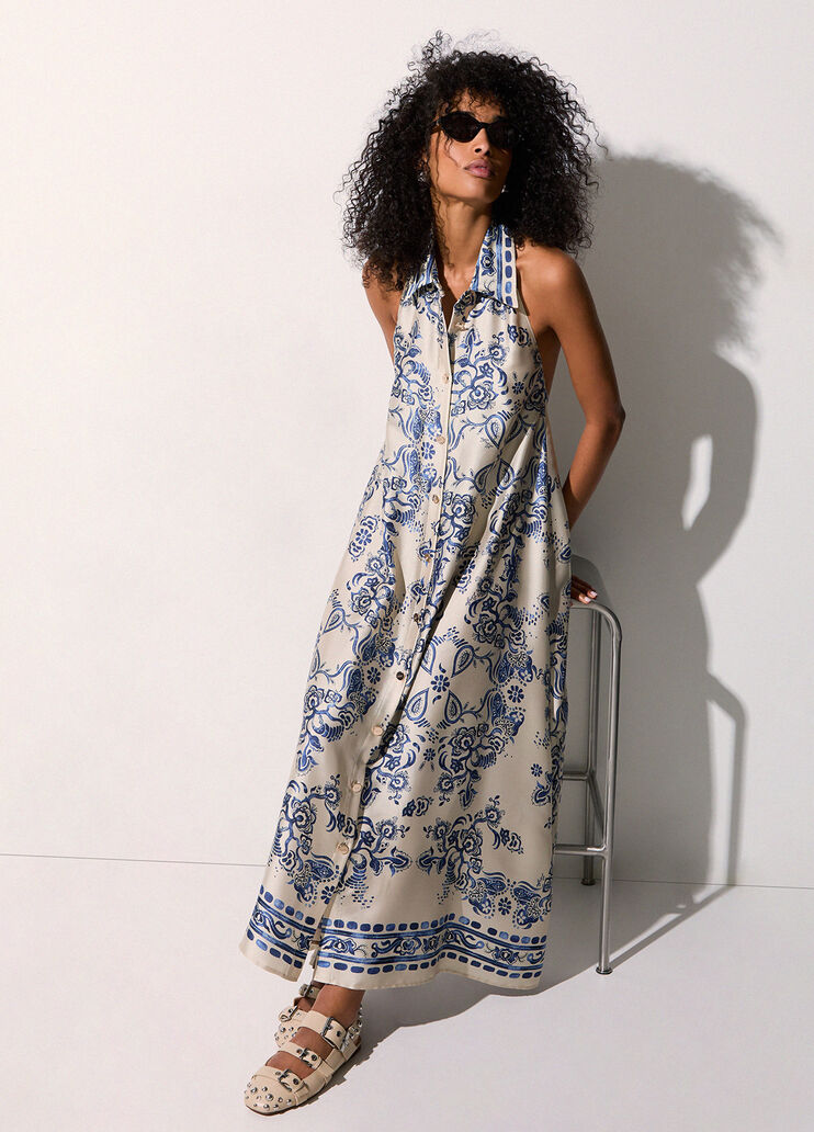 Langes Kleid mit Foulard-Print Foulard-Print Liu Jo - medium