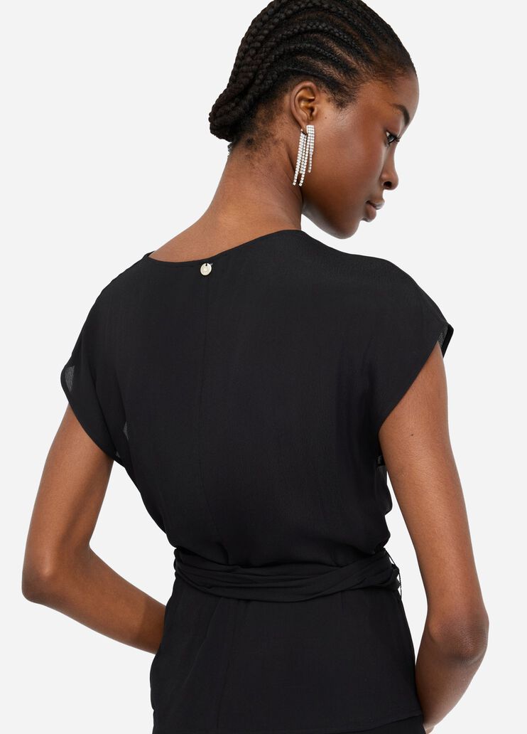 Crepe de chine top black Liu Jo - large image number 4 Crepe de chine top black Liu Jo - large image number 4