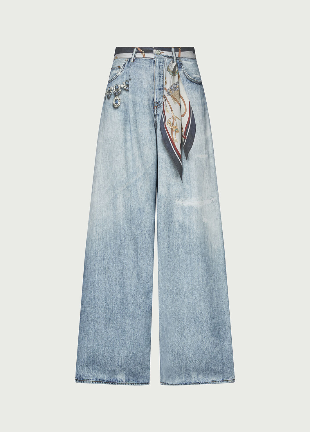 Flare-Jeans mit Tuch heller Denim Liu Jo - large image number 6