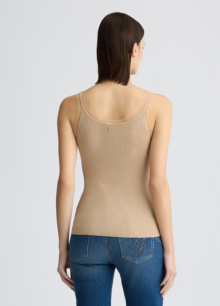 Knit top beige Liu Jo - large image number 1 Knit top beige Liu Jo - large image number 1