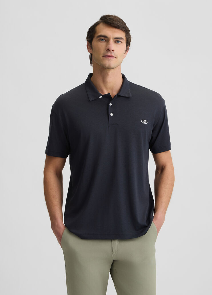 Blue polo shirt with logo dark blue Liu Jo - medium Blue polo shirt with logo dark blue Liu Jo - medium